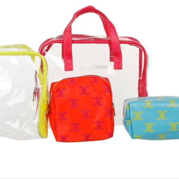 Juicy Couture 4-Piece JC Logo Neon Nested Cosmetic Cases - Picture 4 of 8